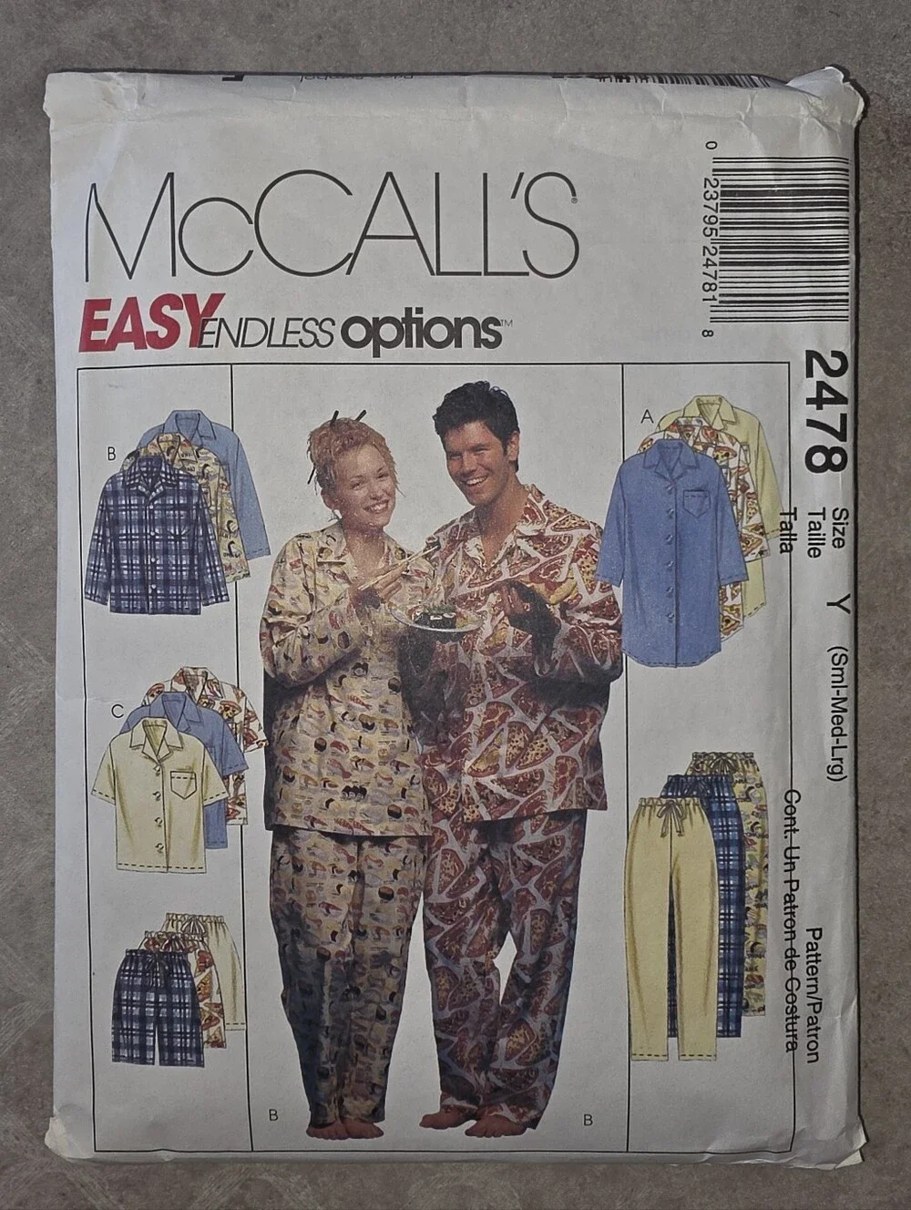Sewing Pattern #2478 McCall's Easy Options Pajama Pattern Beige S - XXL